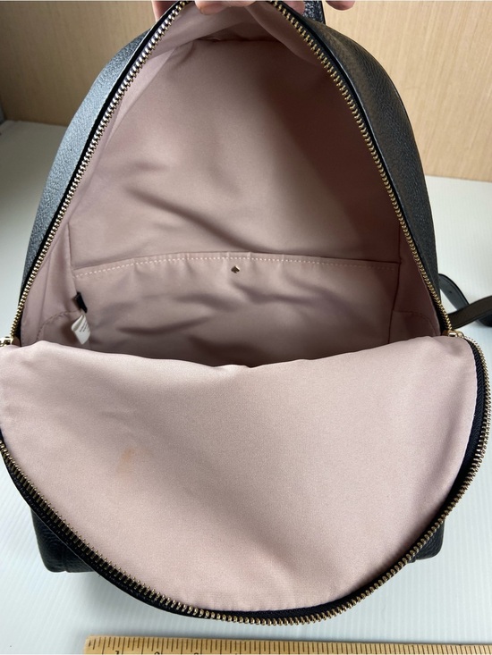 Kate Spade Small Black Pebbled Leather Backpack Gold Hardware EUC